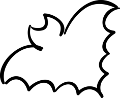 Bat Outline Stencil Svg Vector, Free Vectors File